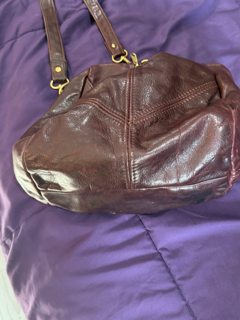 Artisan, genuine, leather bag purchased at craft fair handmade - Picture 3 of 16